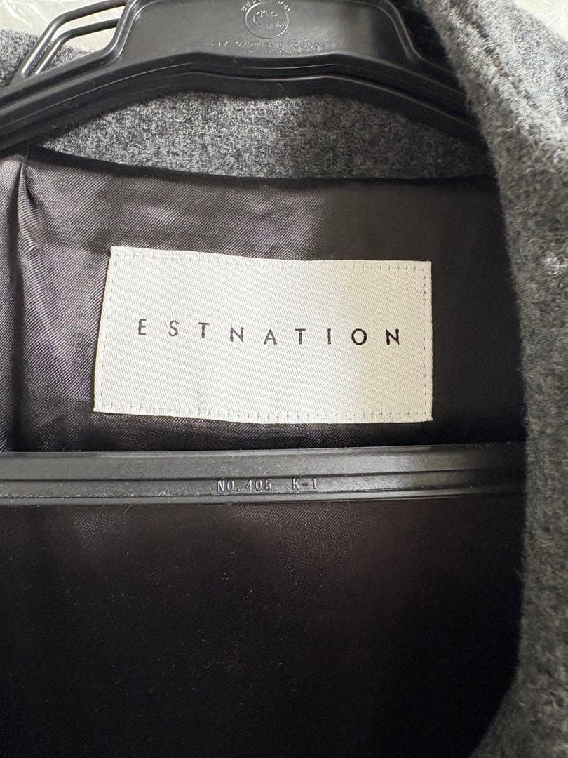 ESTNATION グレー ダッフルコート S カシミア混　ダブルジップアップ