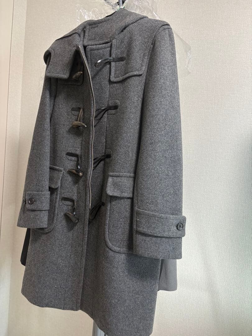 ESTNATION グレー ダッフルコート S カシミア混　ダブルジップアップ