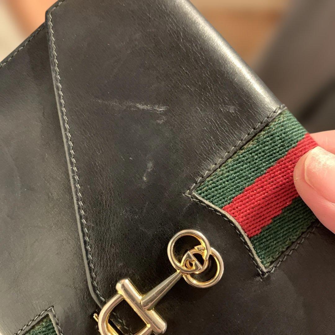 Gucci ネイビーレザー 二つ折り財布