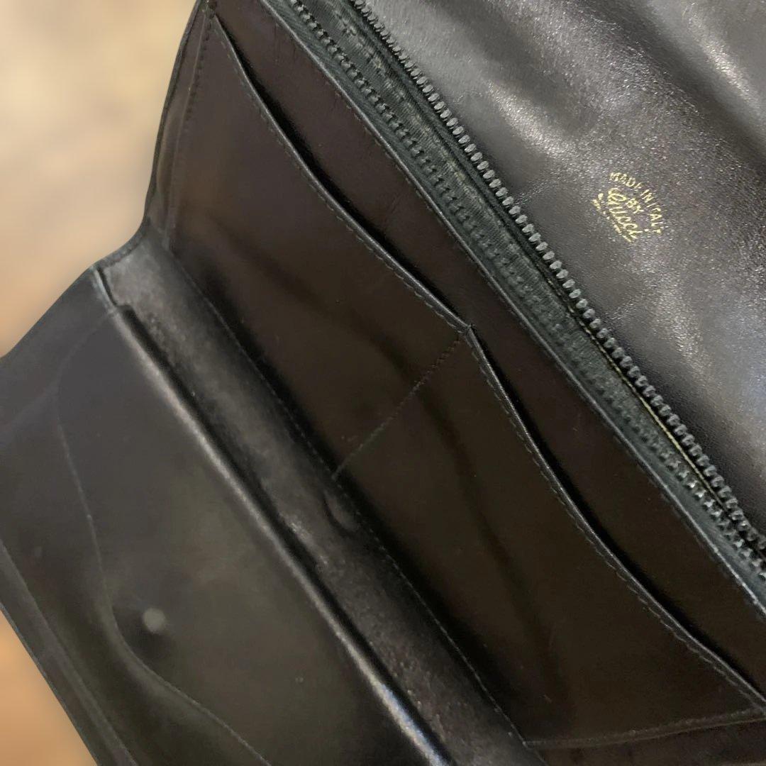 Gucci ネイビーレザー 二つ折り財布