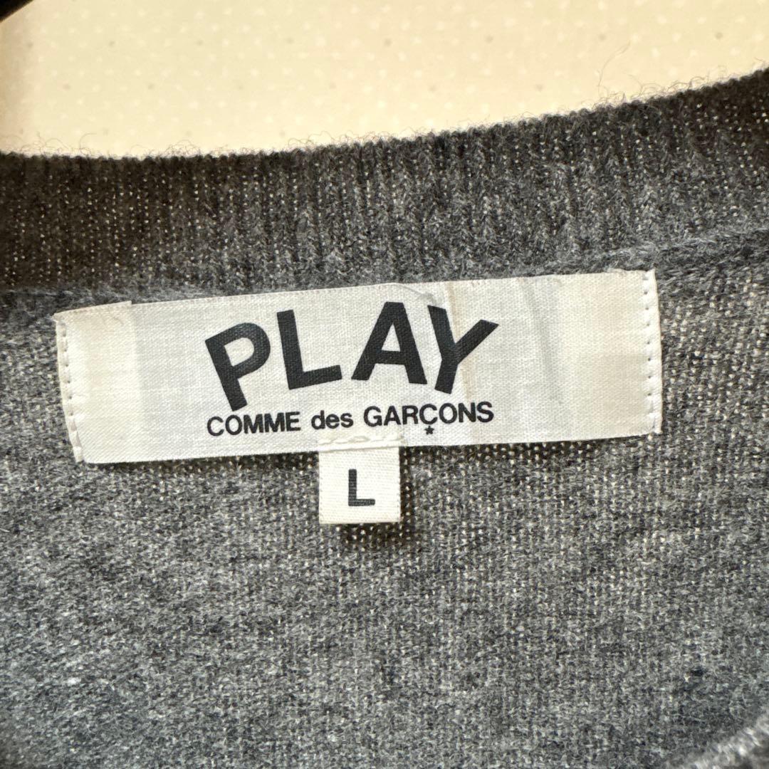 PLAY COMME des GARCONS グレー カーディガン L