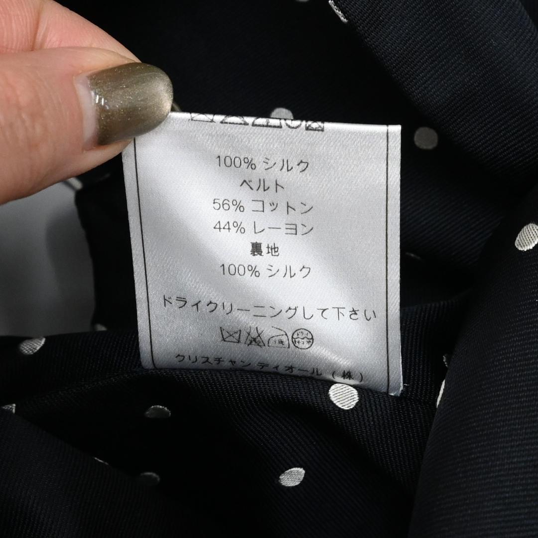 ■ a594【クリスチャンディオール】ドットワンピース シルク ノースリーブ*