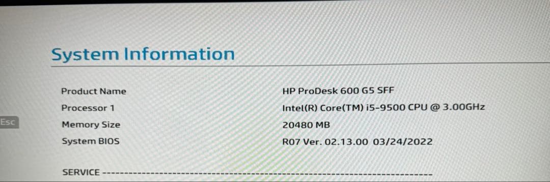 Windowsデスクトップ ProDesk 600 G5 SFF