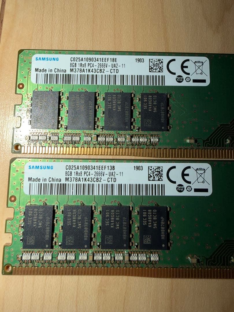 Samsung DDR4-2666V 8GBx2枚 計16GB UDIMM