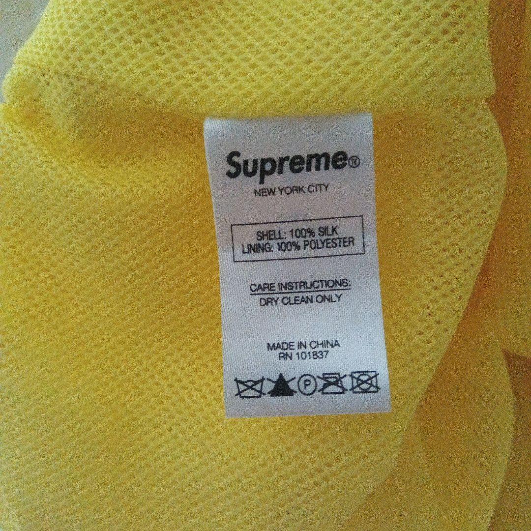 supreme トラックパンツ　S　黄色✕白　シルク製