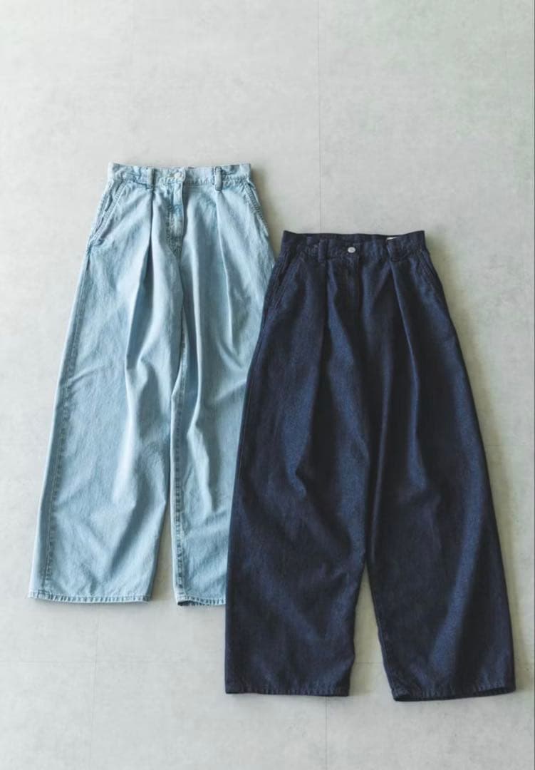 TICCA / ティッカ / タックワイドデニム　ブルー　北欧暮らしの道具店