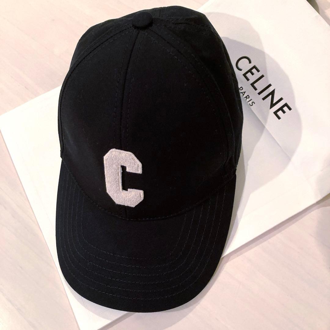 CELINE イニシャルベースボールキャップ　ブラック　Mサイズ
