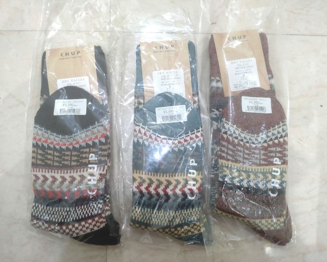 CHUP（チュプ）DRY VALLEY S（22.5〜25）3足セット