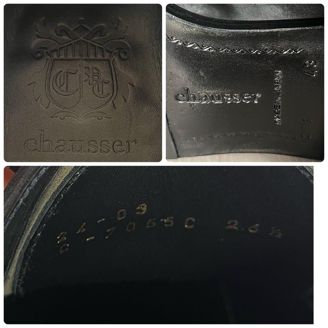 【未使用級】chausser/ショセ　コードバン デッキシューズ　黒　24ss