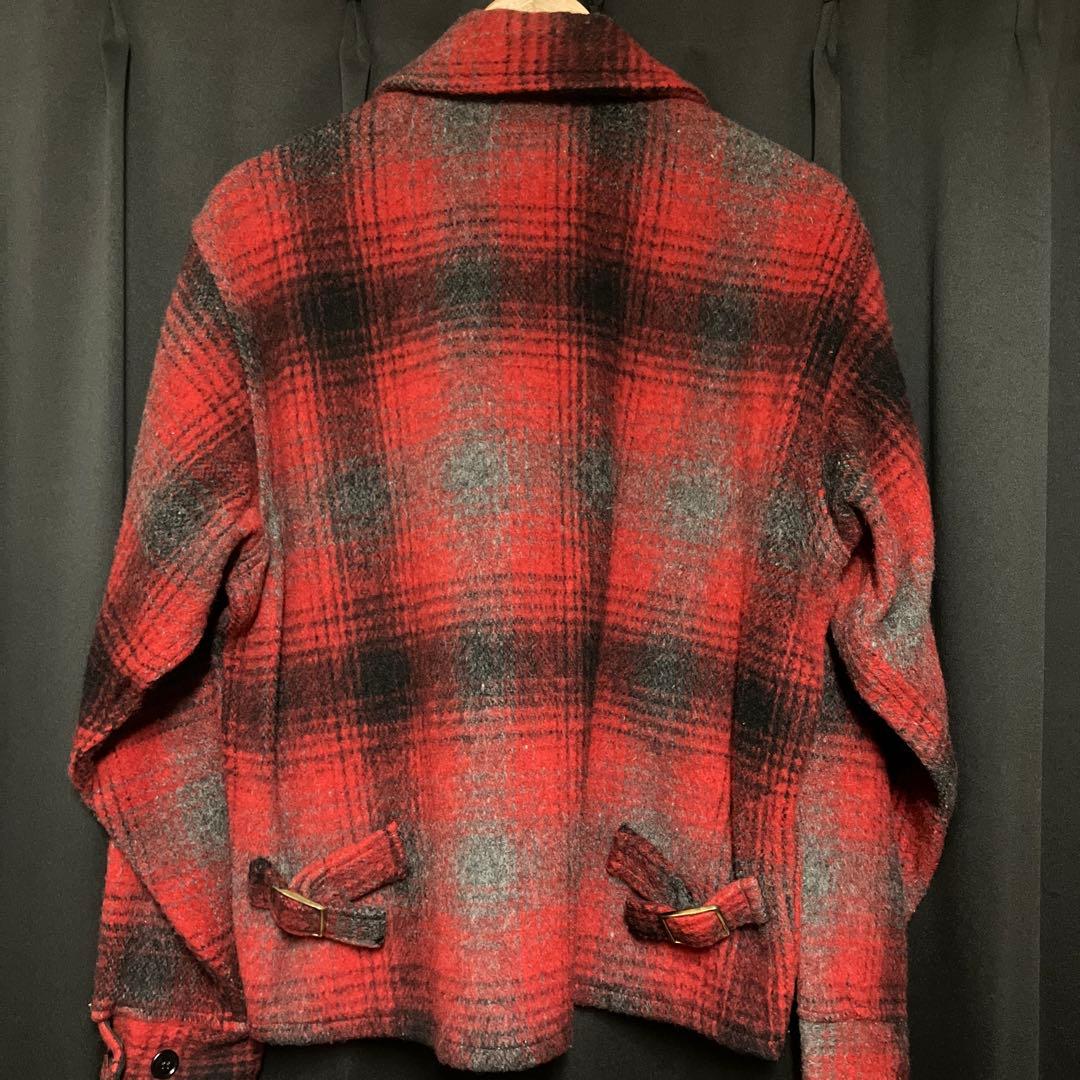 70s melton オンブレチェック ウールジャケット