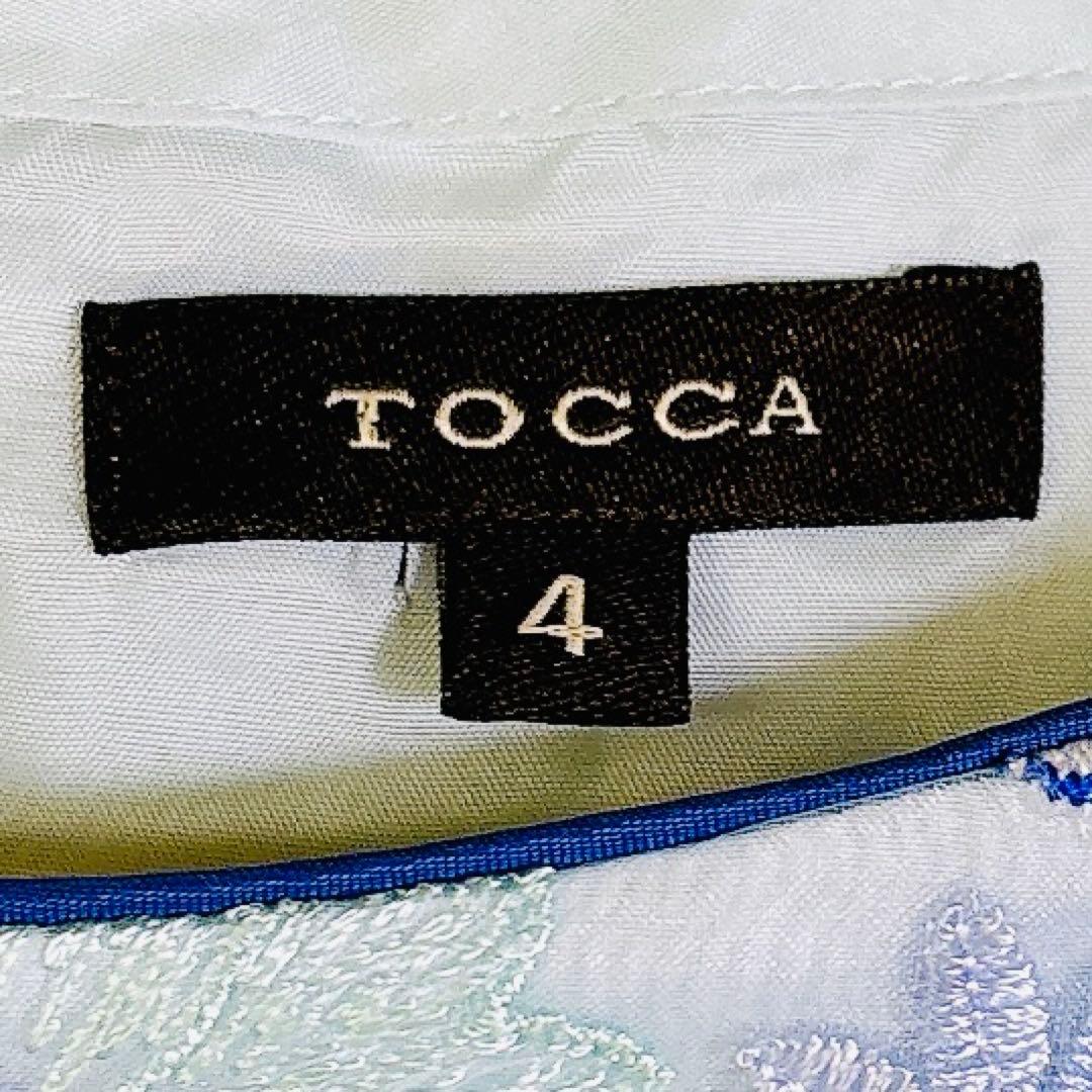 【美品✨】　TOCCA トッカ　刺繍ワンピース 花柄 ブルー 4 XL レース