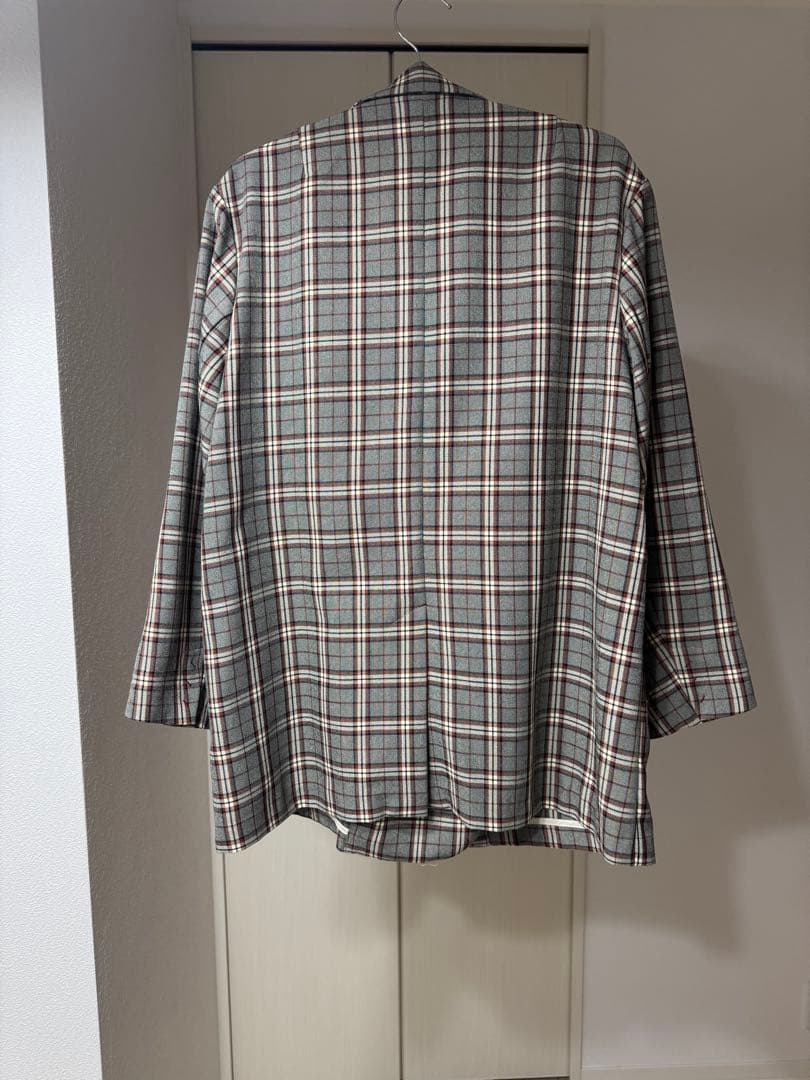 美品 NOTCHED LAPEL CHECK DOUBLE JACKET