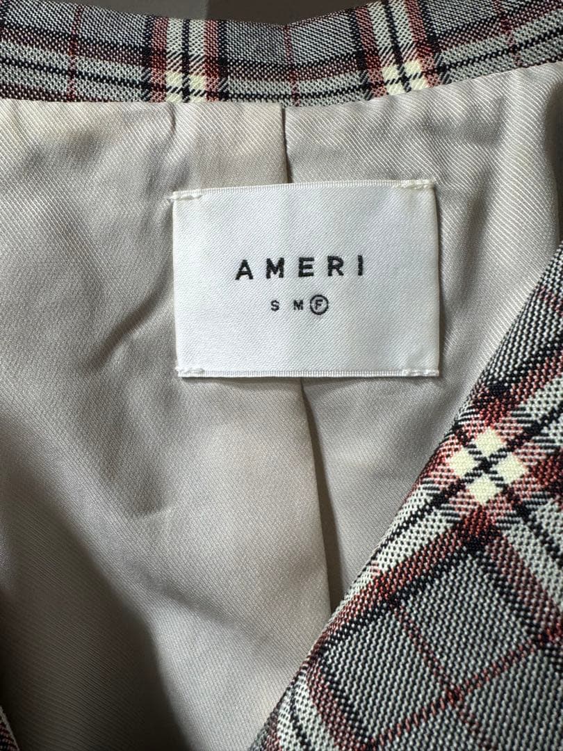美品 NOTCHED LAPEL CHECK DOUBLE JACKET