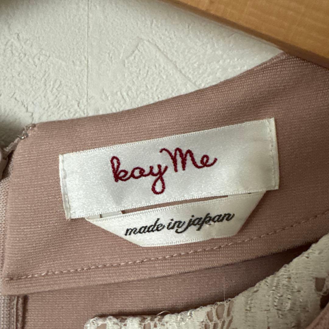 日本製　ケイミー　kayme ストレッチレースワンピース　ペプラム