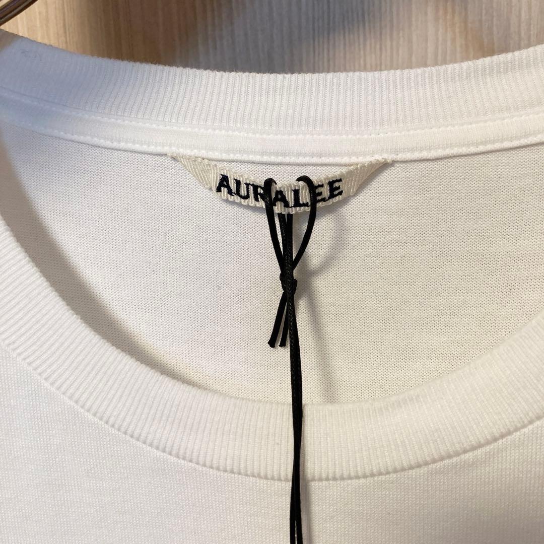 25SS Auralee ラスタープレーティング Tシャツ ブラック ホワイト