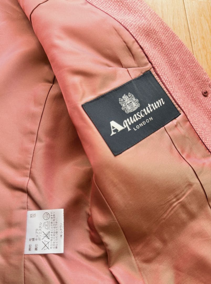 希少・美品 Aquascutum ピンク ジャケット　8万　Ｍ　9号　日本製