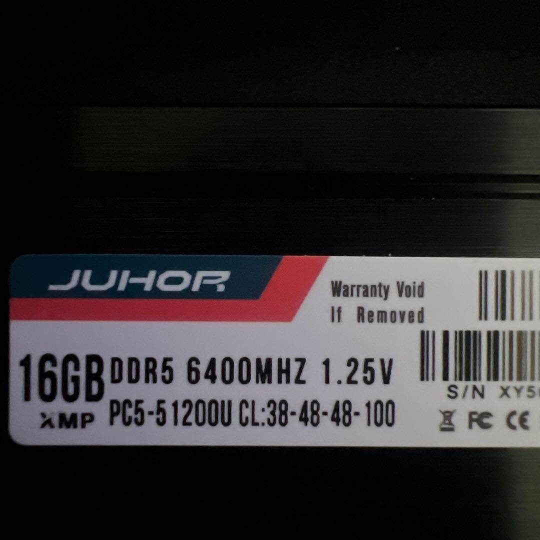 JUHOR DDR5 16GB 6400MHz 2枚セット