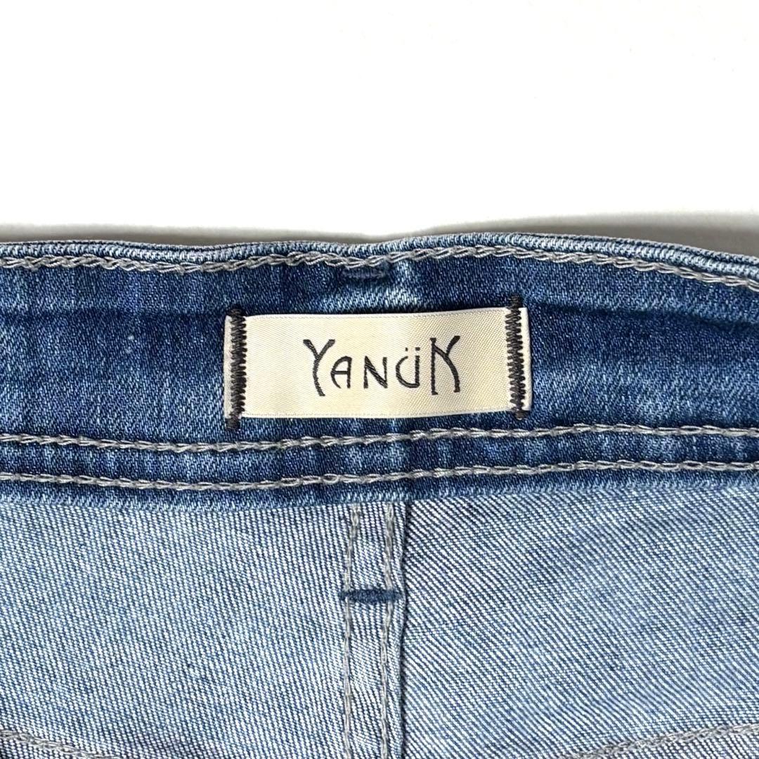 【美品】ヤヌーク ワイドフレアデニムパンツ インディゴ CVL 22