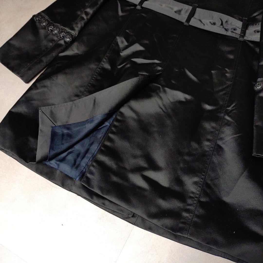 Burberry　サテン装飾付きトレンチコートブラック　ITA36 XS