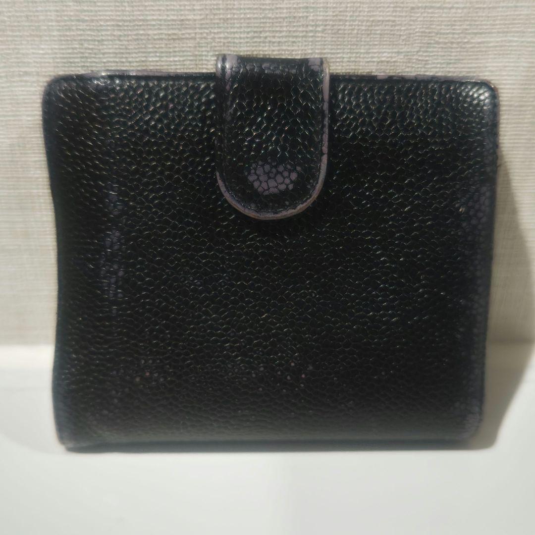 CHANEL シャネル　キャビアスキン　二つ折り　財布