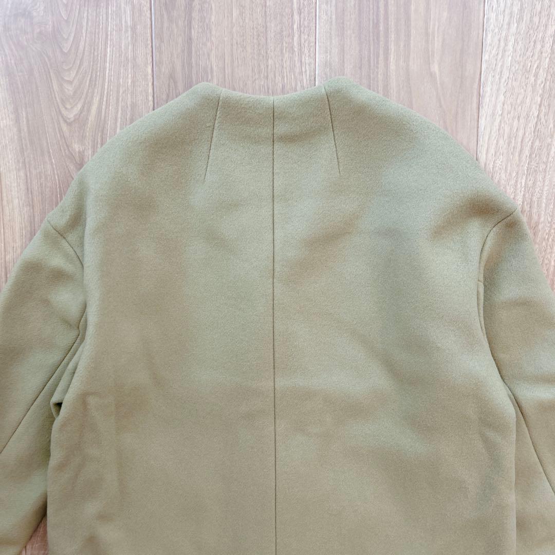 新品★ IENA MANTECO ノーカラーコート 36 カーキ　ベージュ