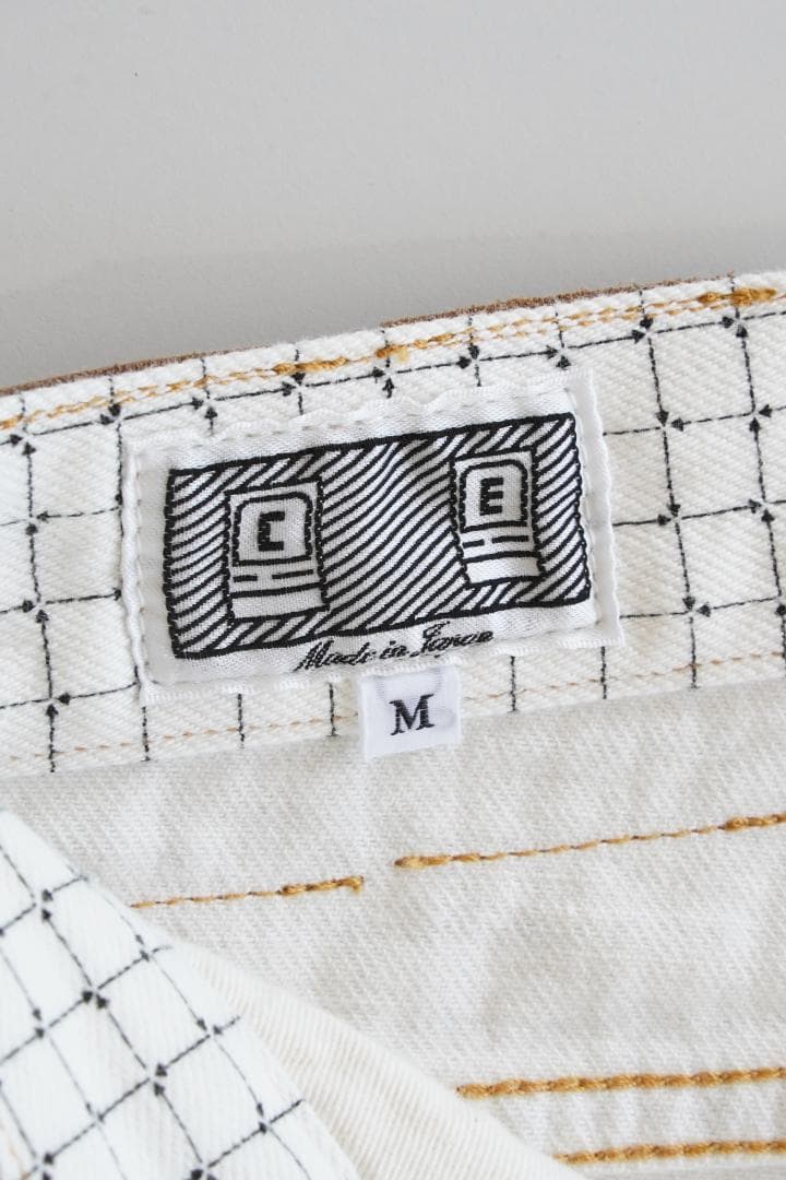 C.E 24SS WHITE GRID CHECK PANTS 白 M 未使用