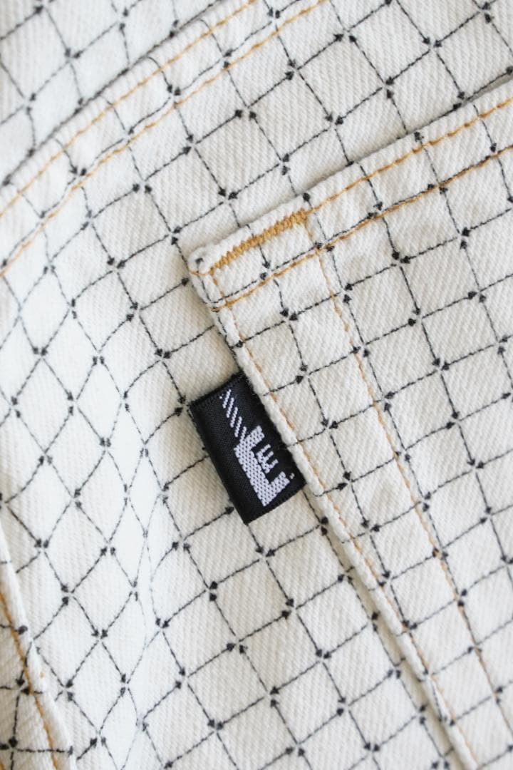 C.E 24SS WHITE GRID CHECK PANTS 白 M 未使用