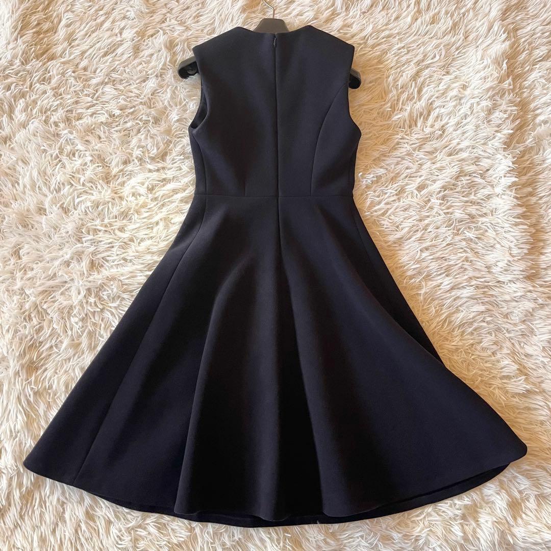美品✨ ヨーコチャン パール Aライン ワンピース ドレス ネイビー 38