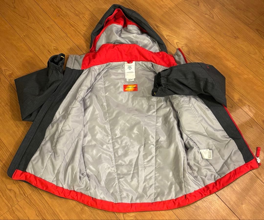 DESCENTE 子ども用スキーウェアセット 12/140 グレー/レッド