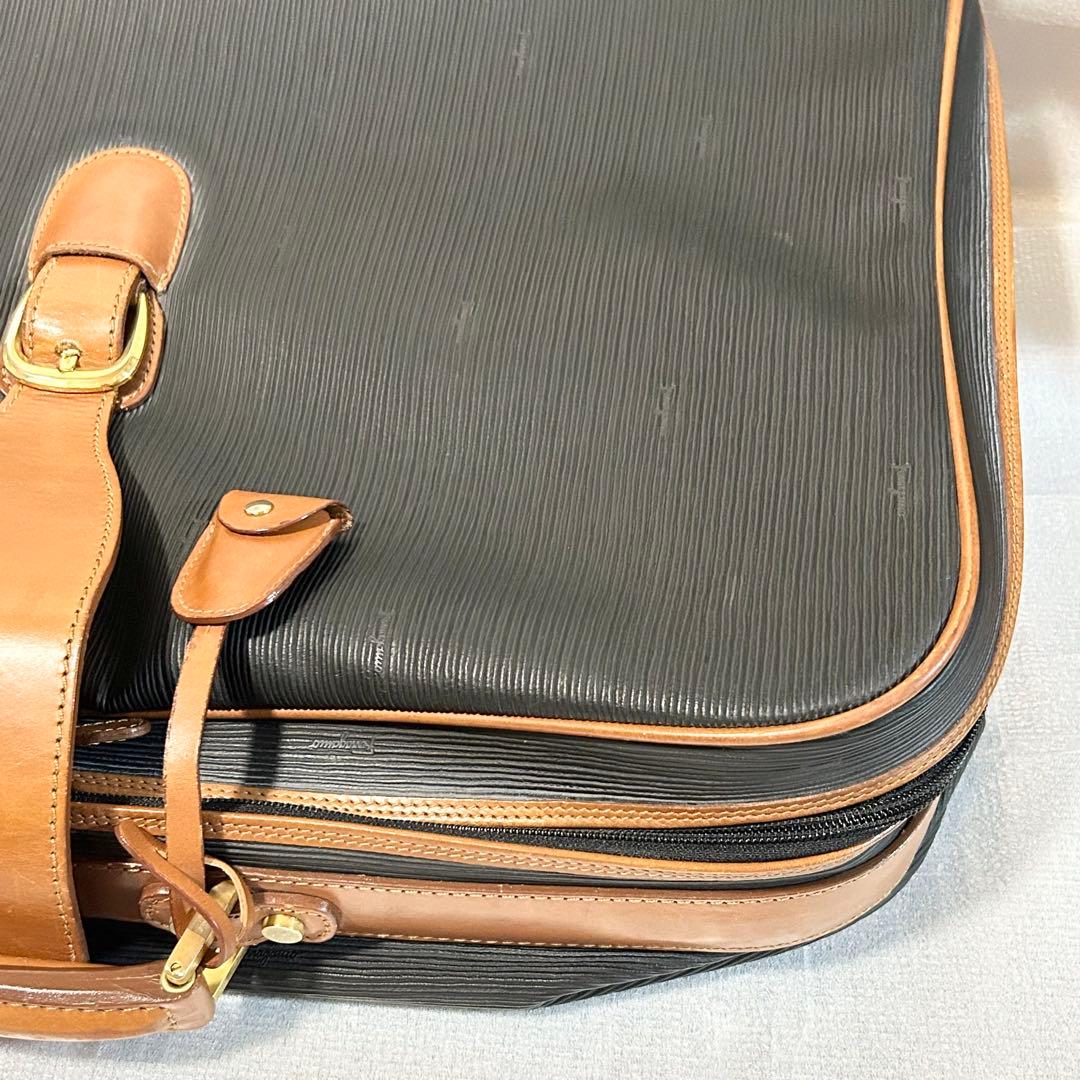 美品 フェラガモ PVC レザー トランクケース トラベルバッグ 旅行鞄