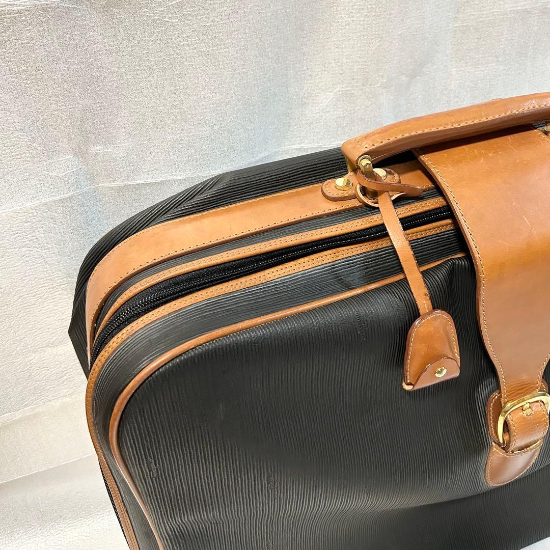 美品 フェラガモ PVC レザー トランクケース トラベルバッグ 旅行鞄