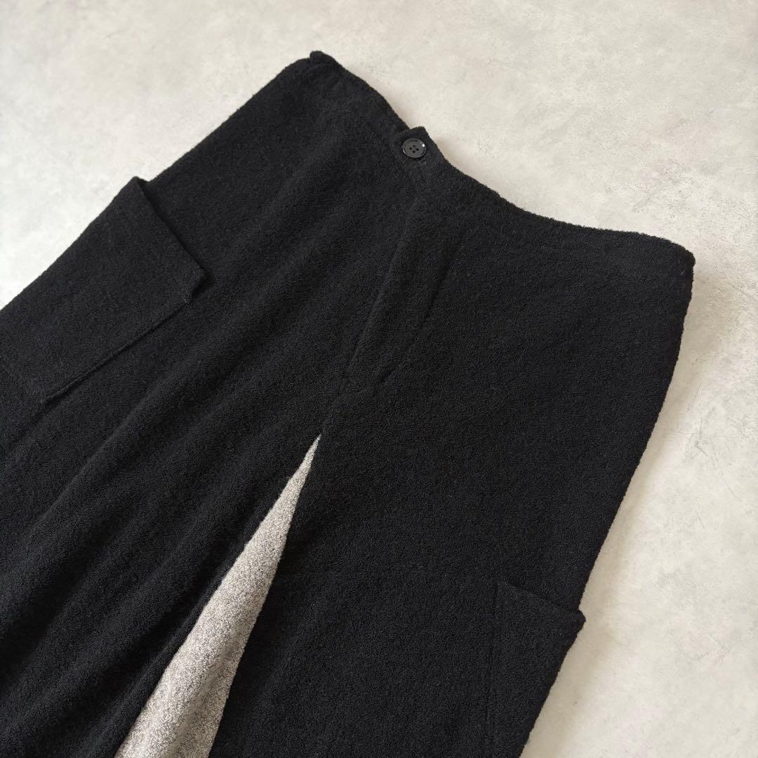 Y's ニットロングスカート 切替デザイン ブラック×ベージュ 美品