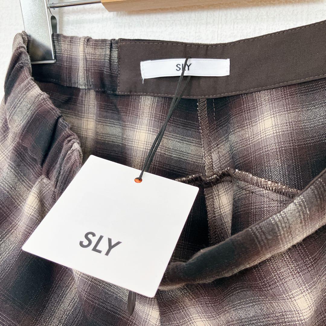 SLY【新品】REMAKE LIKE LACE CHECK SK ブラウン　M