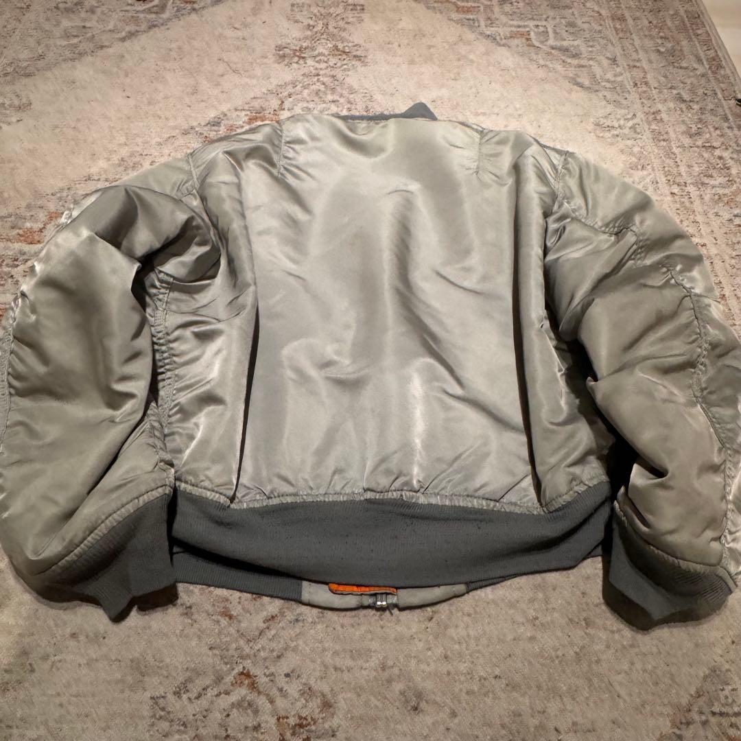 【希少色/USA製】90s ALPHA MA-1 シルバー XL ビンテージ