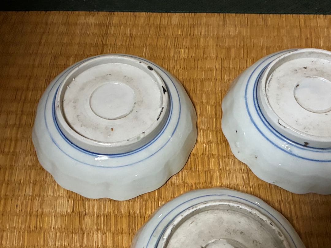 古伊万里 伊万里 染付 色絵 膾皿 中皿 六枚