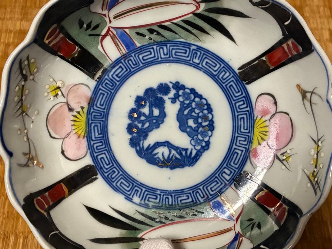 古伊万里 伊万里 染付 色絵 膾皿 中皿 六枚