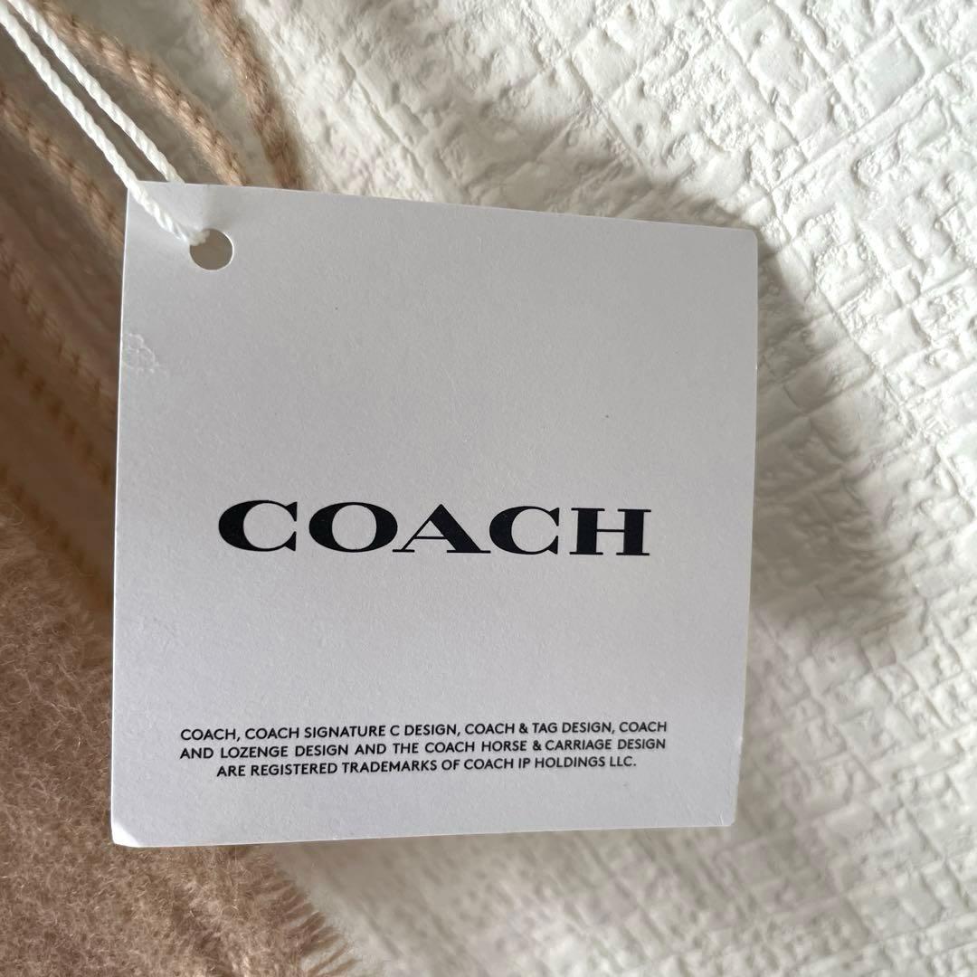 【新品】COACH コーチ　マフラー　大判　シグネチャー　ウール　カシミヤ