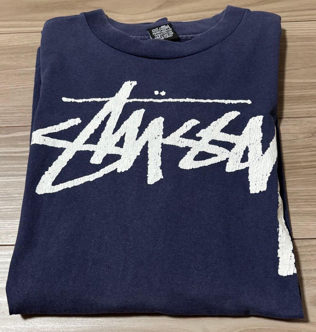 90sOLDSTUSSY黒タグstocklogo OLDSKOOLCREW XL