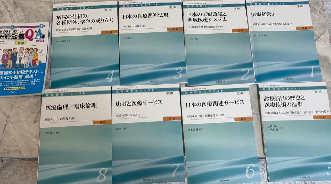 医療経営士テキスト【初級・3級】全8巻セット＆医療経営Q&A初級（5訂版）