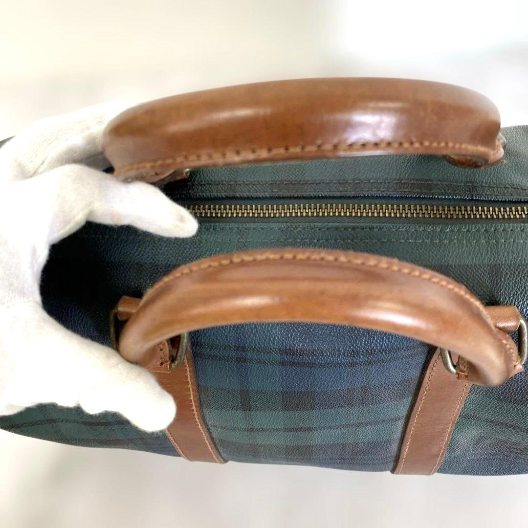 + POLO RALPH LAUREN ミニボストンバッグ チェック 緑 PVC