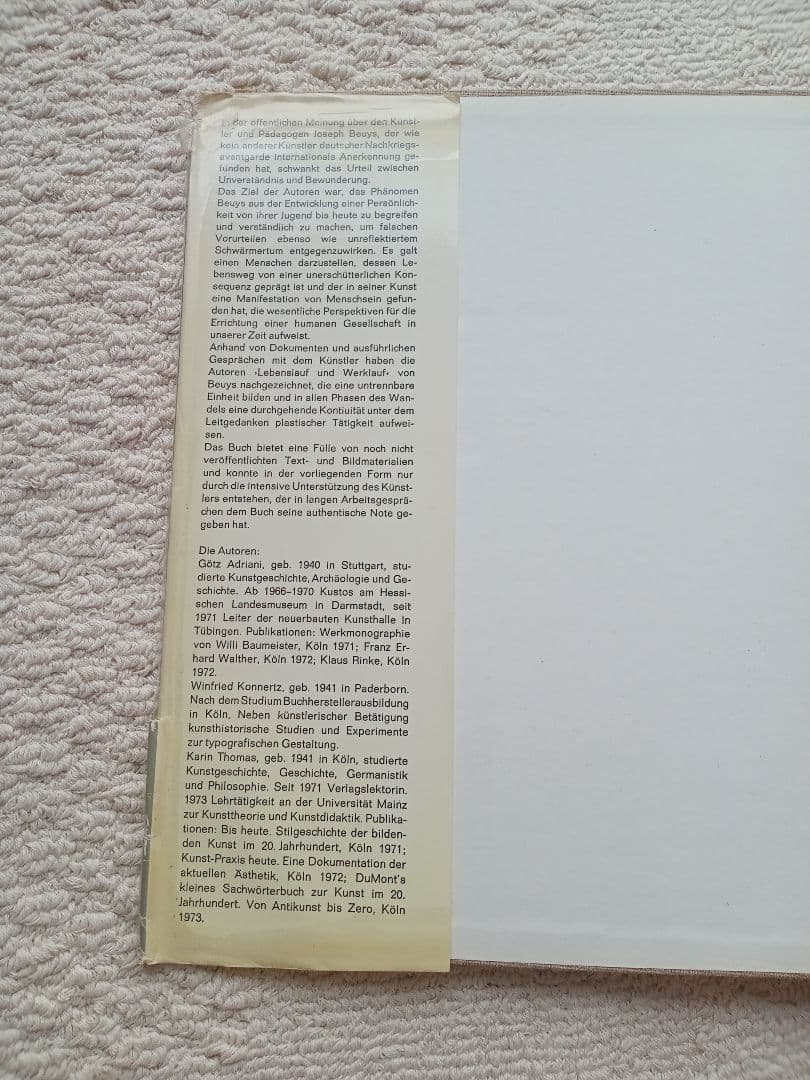 ヨーゼフ・ボイス Joseph Beuys DuMont ハードカバー ドイツ語