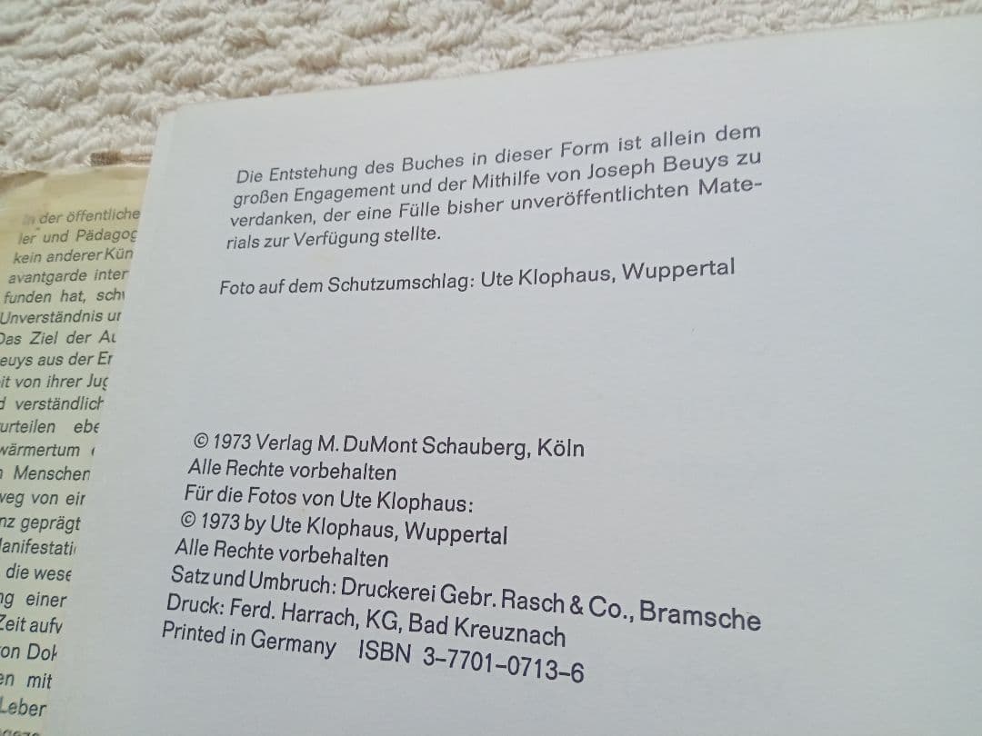 ヨーゼフ・ボイス Joseph Beuys DuMont ハードカバー ドイツ語