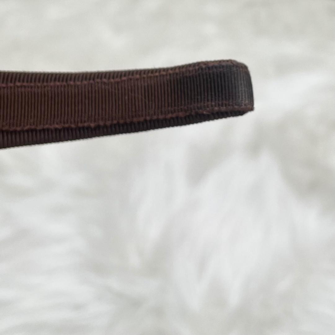 希少品美品✨Ferragamo フェラガモ カチューシャ　ブラウン　ロゴプレート