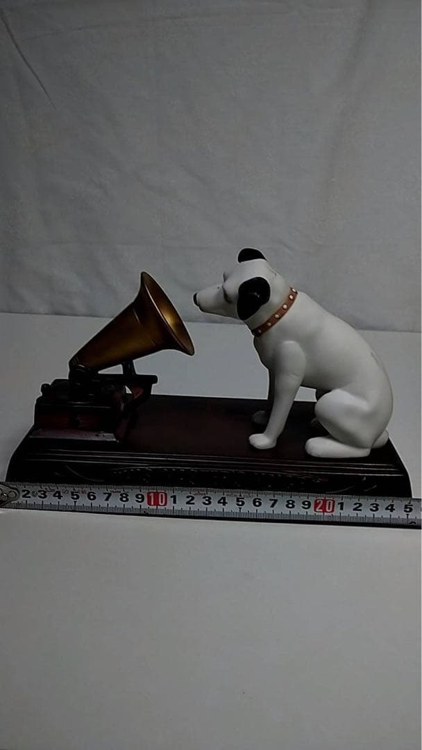 d*7様 ジャンク品　ビクター犬◆蓄音機とニッパー台座付◆陶器製