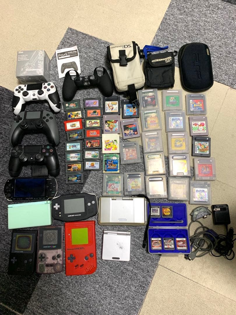 最終値下げ　任天堂＋PSP ジャンク品まとめ売り　本体カセット通信ケーブル付き