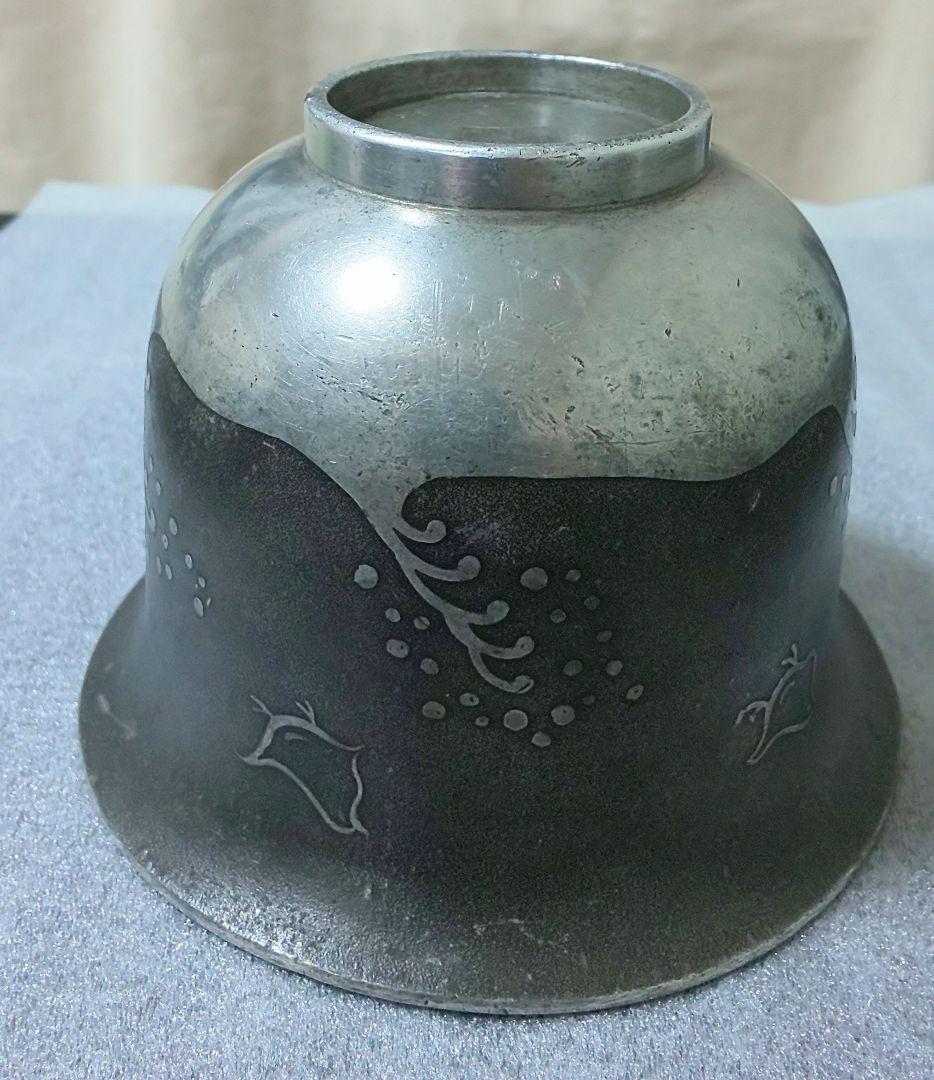 永信堂造 本錫製　錫器 盃洗 こぼし 煎茶