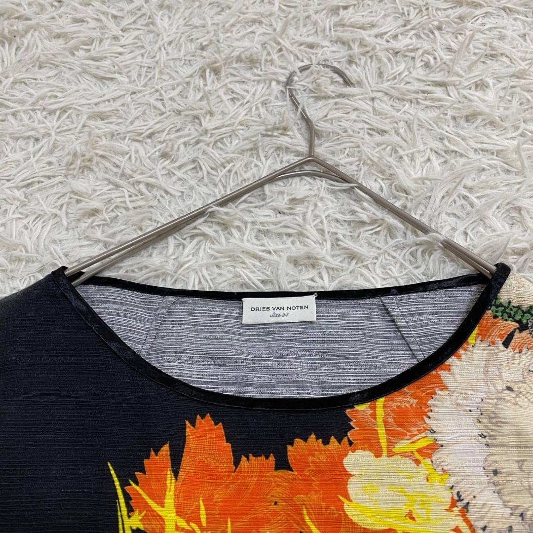 美品✨ドリスヴァンノッテン 花柄 和柄 総柄 カットソー Tシャツ 半袖 黒