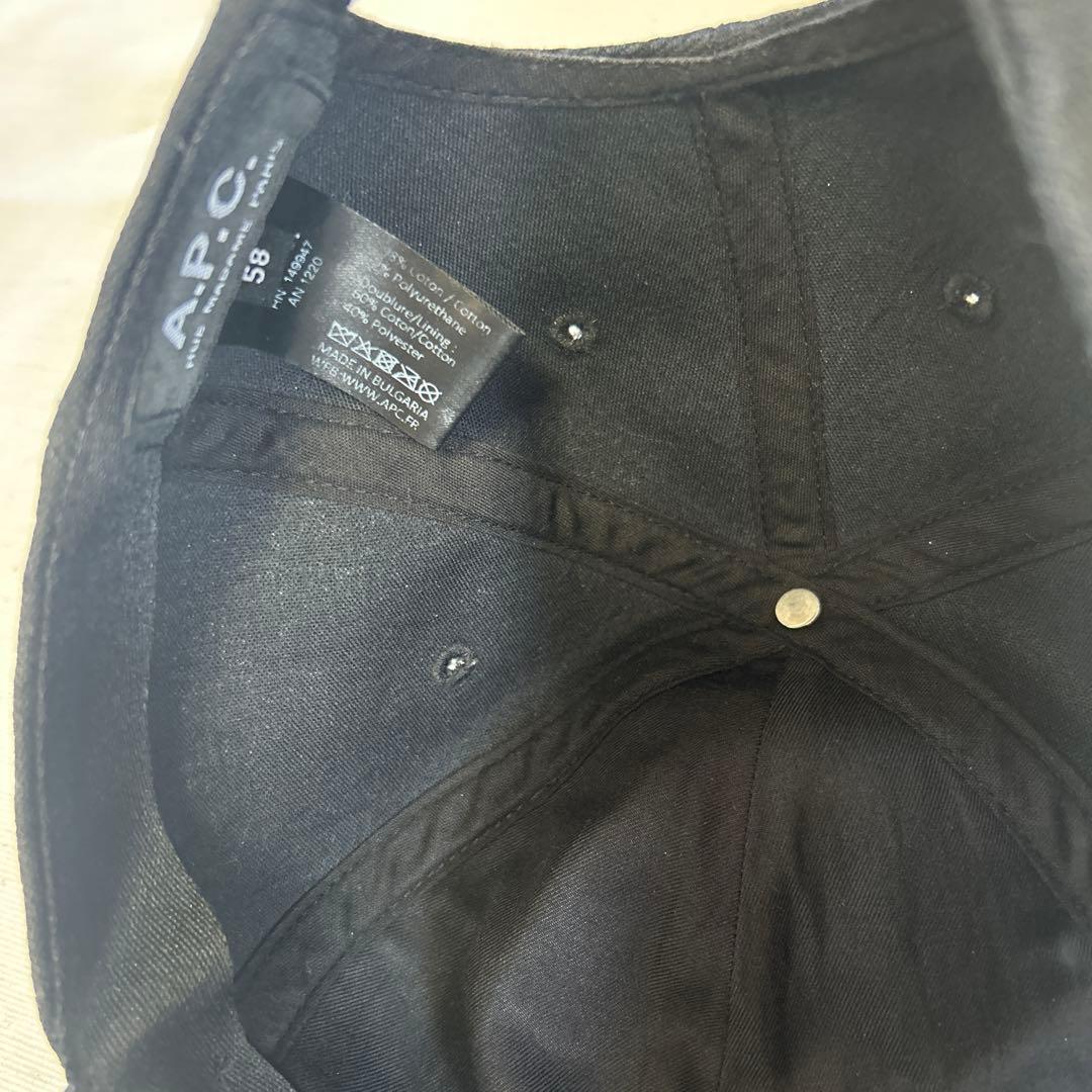 A.P.C. 【美品】 ベースボールコットンストレッチキャップ　BLACK