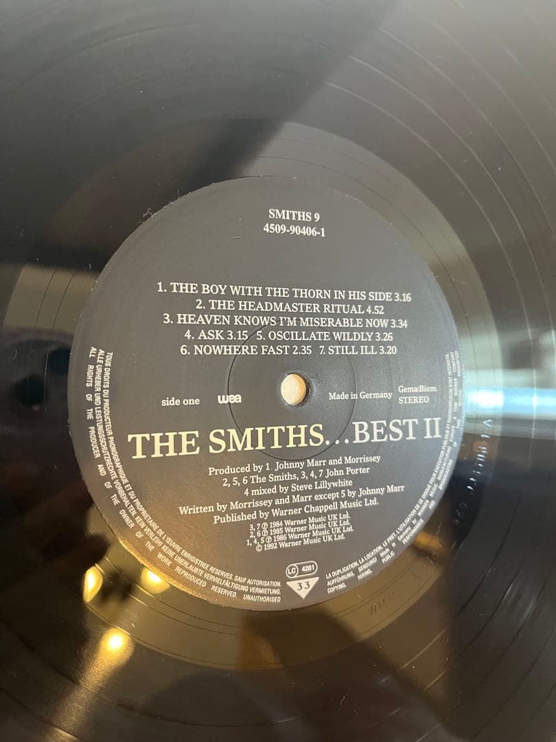 THE SMITHS BEST II UK盤アナログレコード