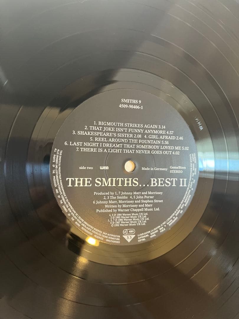 THE SMITHS BEST II UK盤アナログレコード